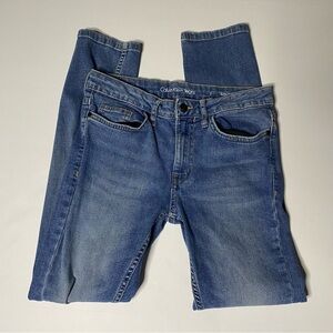 Calvin Klein Blue Slim Boyfriend Distressed Jeans with Gradient Fade size 2